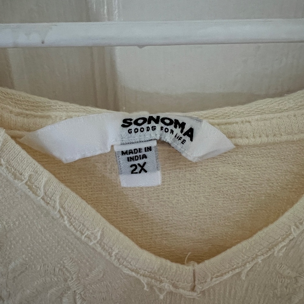 Sonoma brand shirt. 2x. Cream color.